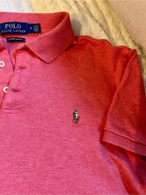 Ralph Lauren Coral Pink Polo Shirt (unisex) - size M